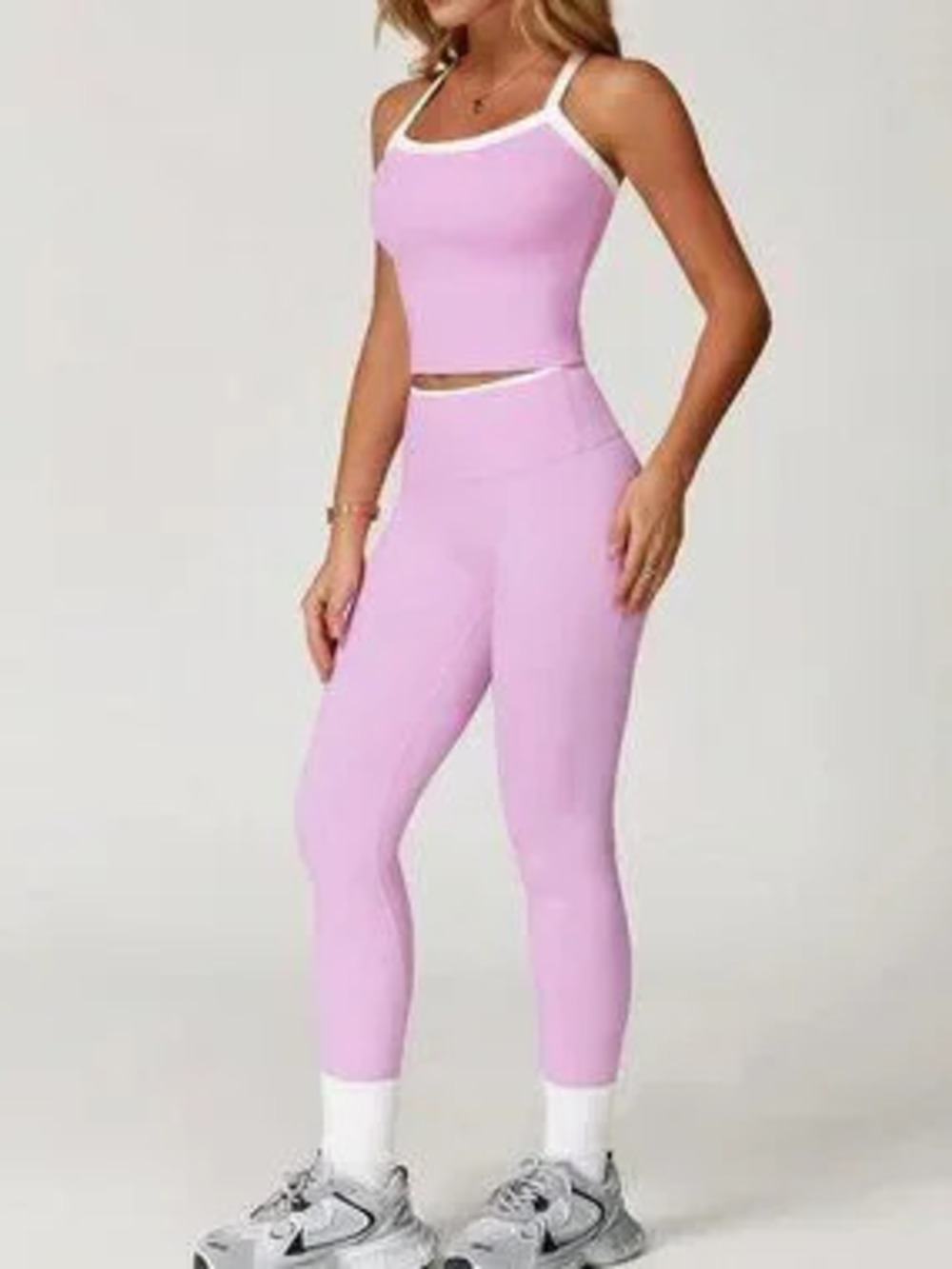ZARA Pink Sporty Women's Vest & Leggings Sports Set